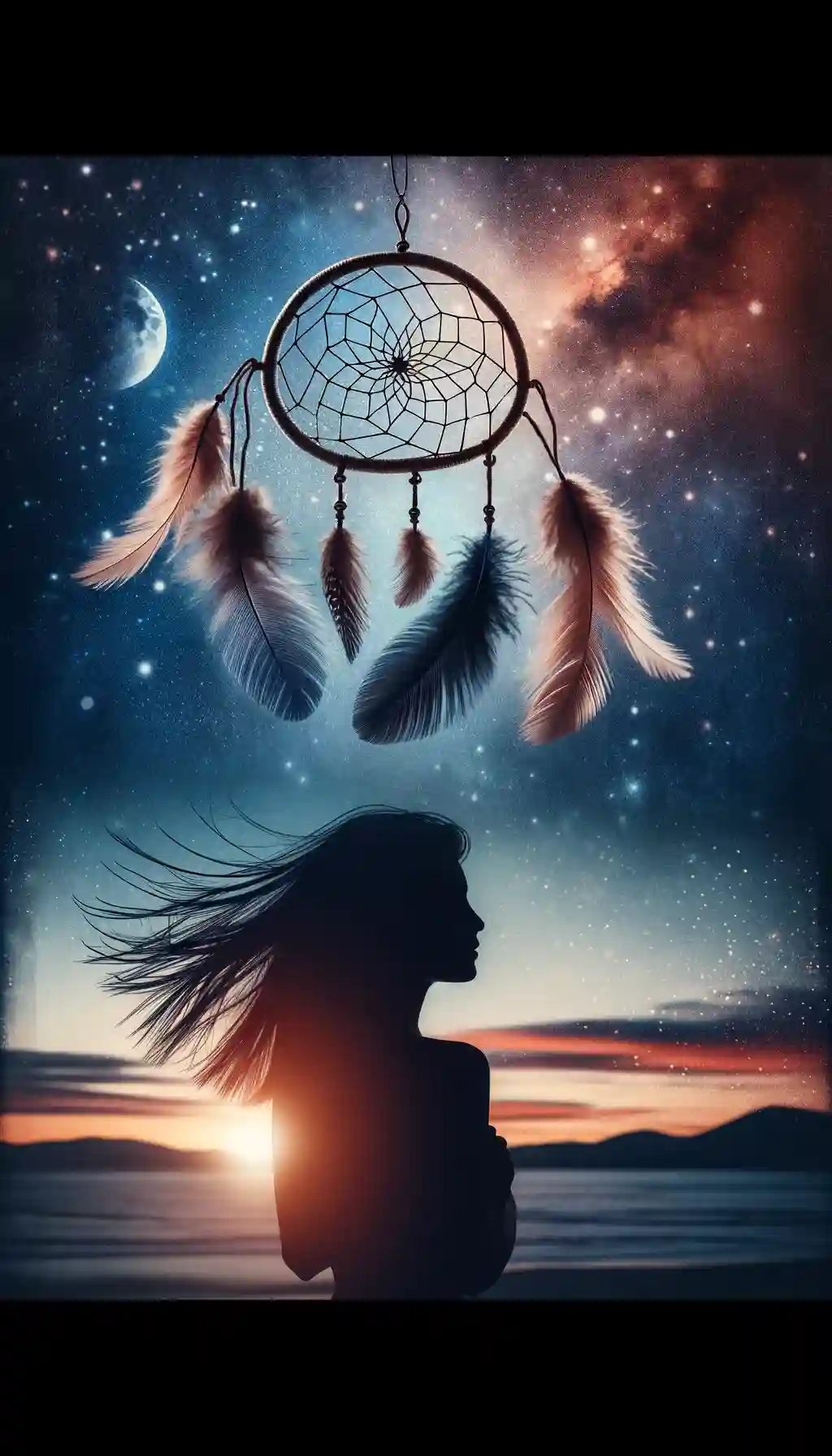 Dreamcatcher against a starry backdrop