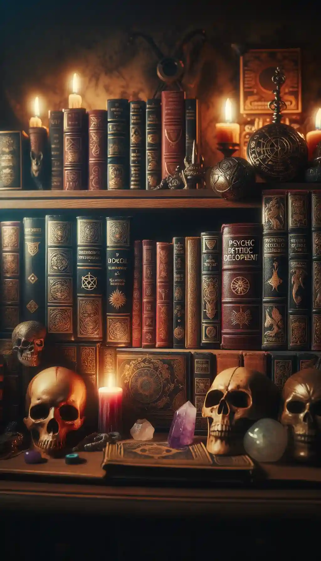 A bookshelf filled with tomes of mystical knowledge.