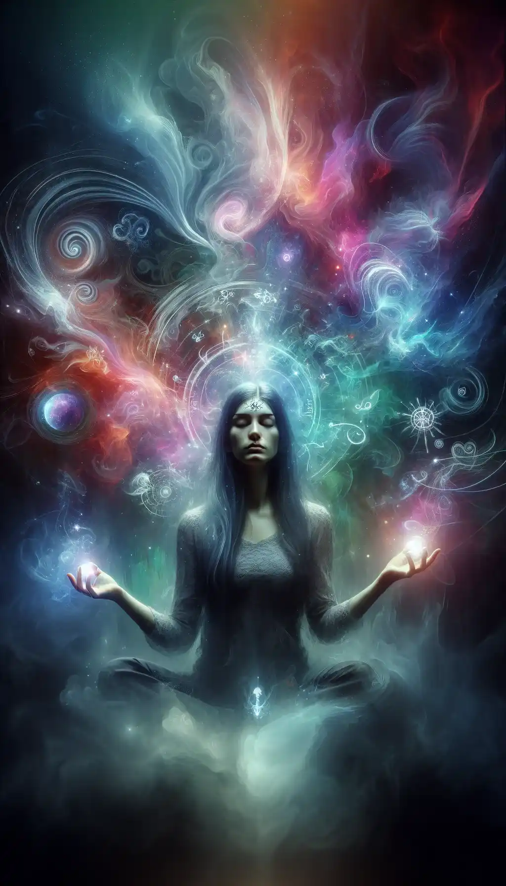 Mystical woman meditation